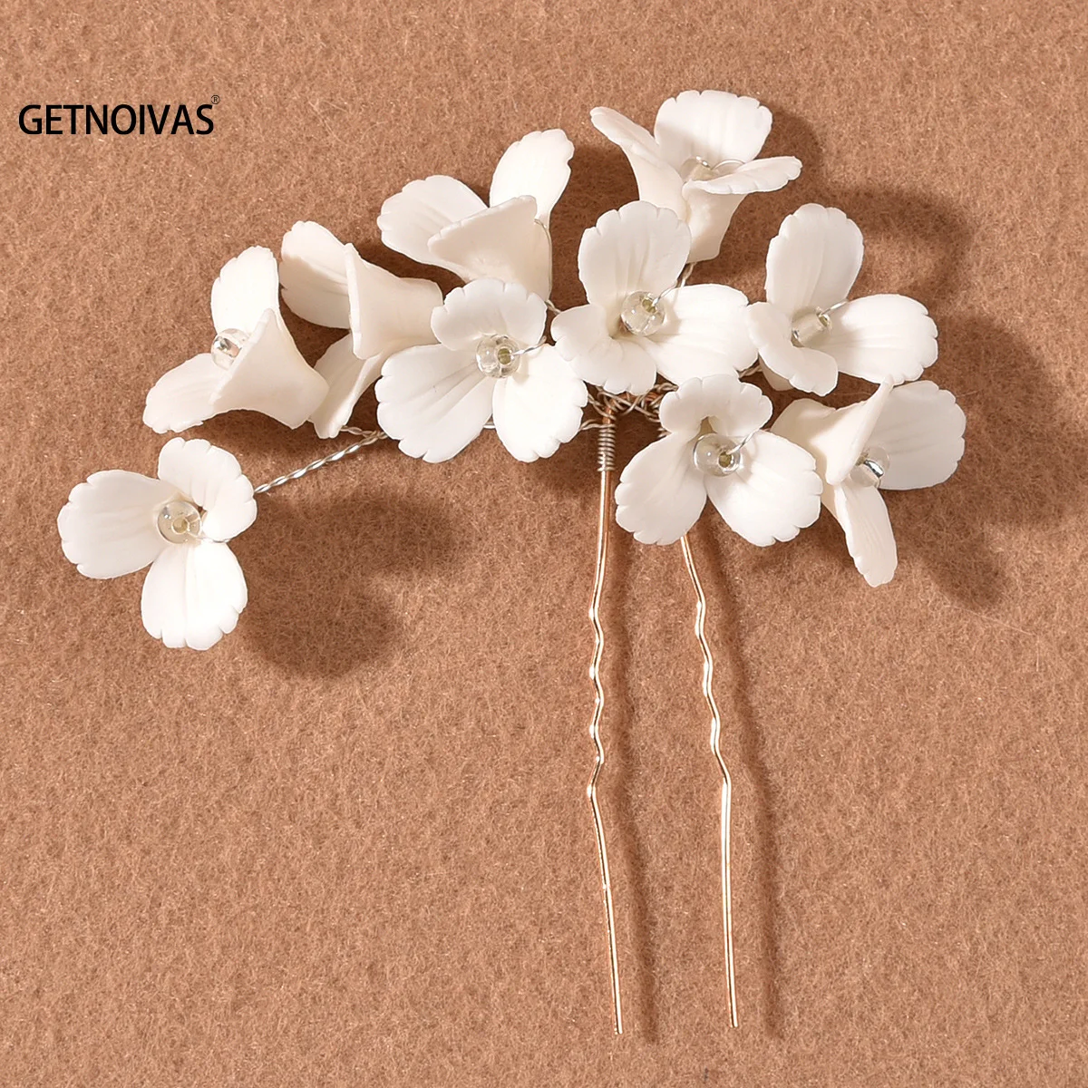 

White Flower Hair Sticks Forks Elegant Floral Headpieces Chinese Style Hairpin Women Headdress Girls Hair Jewelry Accessories