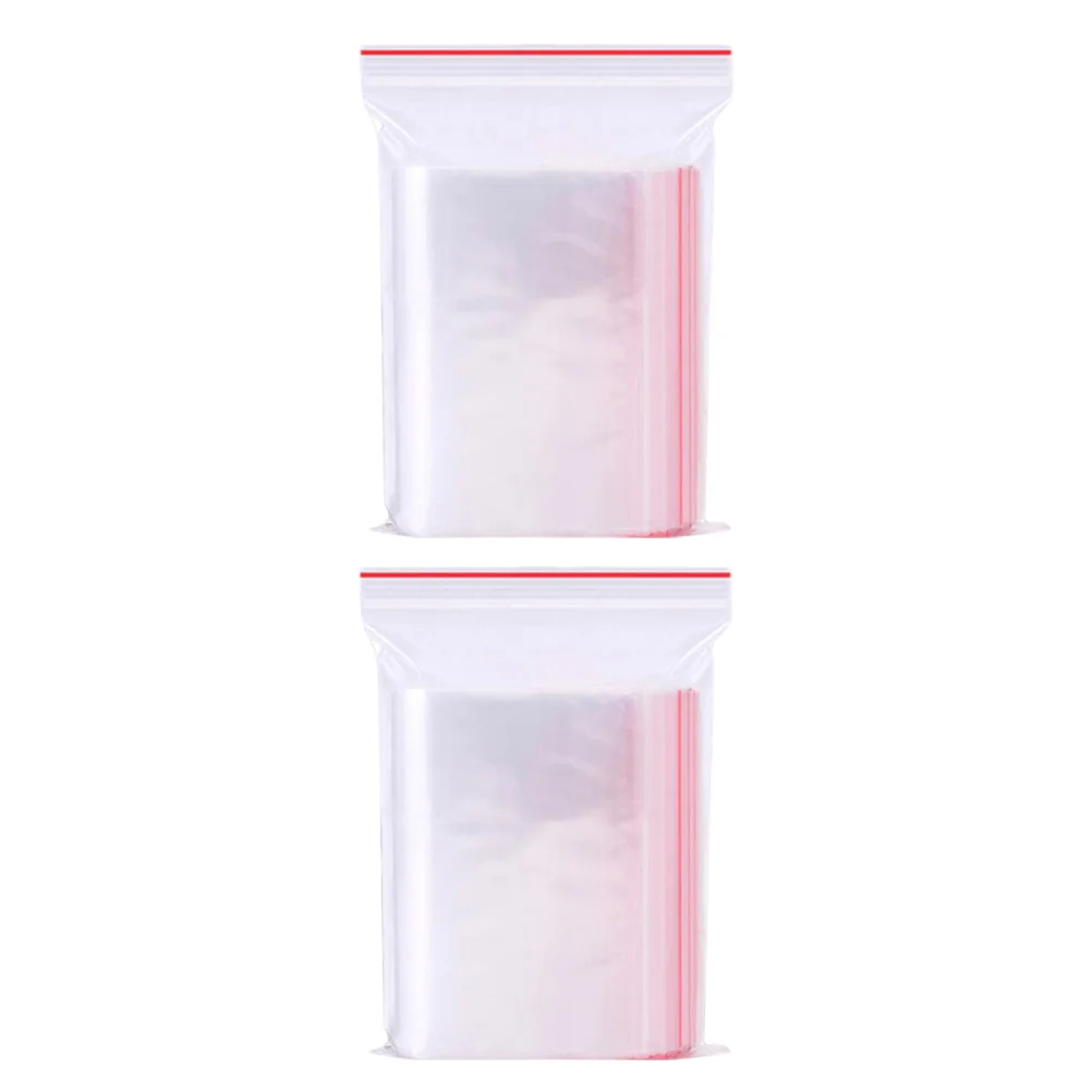 200 Pcs Storage Bags Earring Tea Mini Food Packaging Transparent Sealable Bracelet