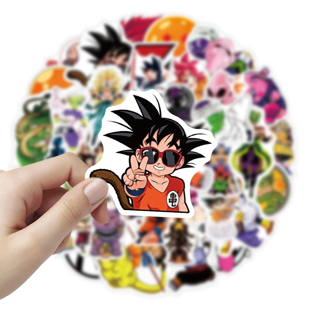 สติกเกอร์อนิเมะญี่ปุ่น ดราก้อนบอล 50/100 ชิ้น สติกเกอร์การ์ตูนเท่ๆ ซุนโกคู สำหรับตกแต่งแล็ปท็อป โทรศัพท์ กระเป๋าเดินทาง สติกเกอร์มังงะคลาสสิก