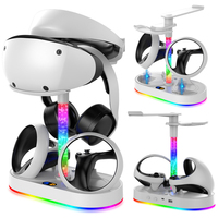 Charging Dock for PS5 PS VR2 Headset Stand LED Charge Indication Controller Charger Station RGB Lighting Earphones Bracket
