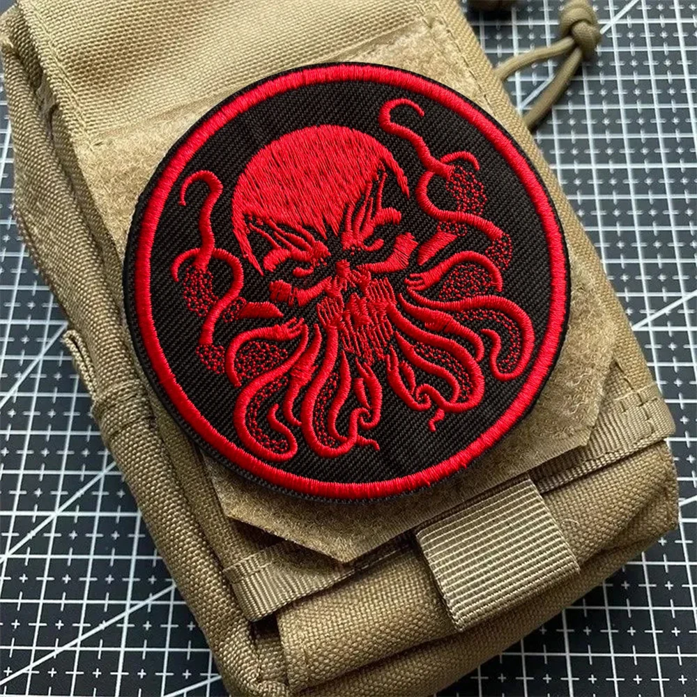 Parche táctico pulpo bordado con velcro – Insignia militar para mochila - imagen 5