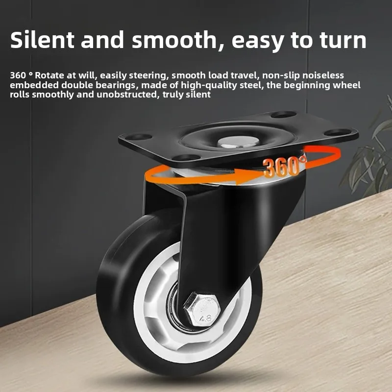 JZD High - Quality 1.5 2 3 Inches Universal Small Casters Directional Swivel Brake Rubber Wheels for Furniture by Manufacturer