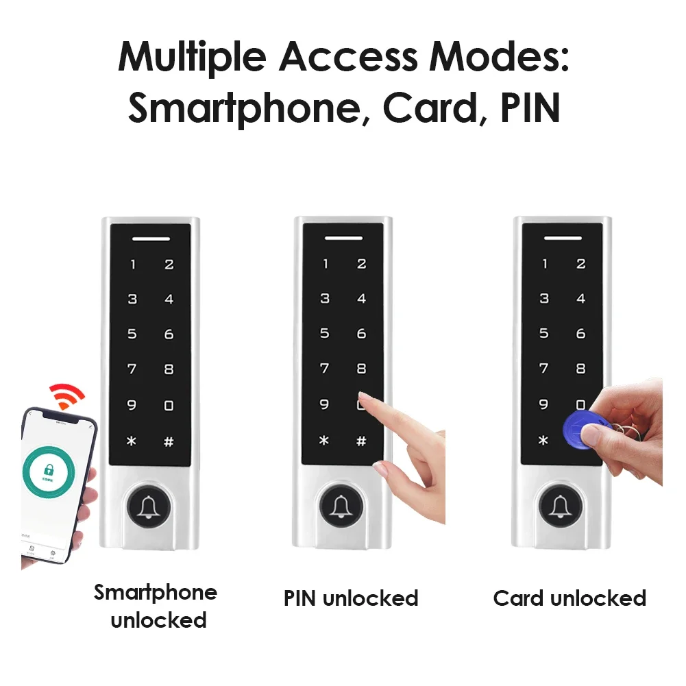 Wifi app teclado de controle acesso 125khz leitor cartão rfid bloqueio aberto à prova dwaterproof água teclado bloqueio wi fi remoto aberto em qualquer lugar