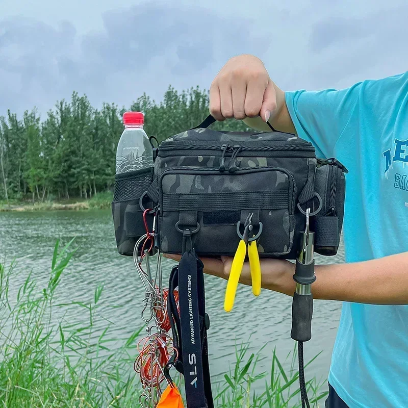 

Outdoor Sports Bag Flying Fishing Multifunctional Fishing Tackle Shoulder Bag Storage Bag Portable Fishing Rod Holder