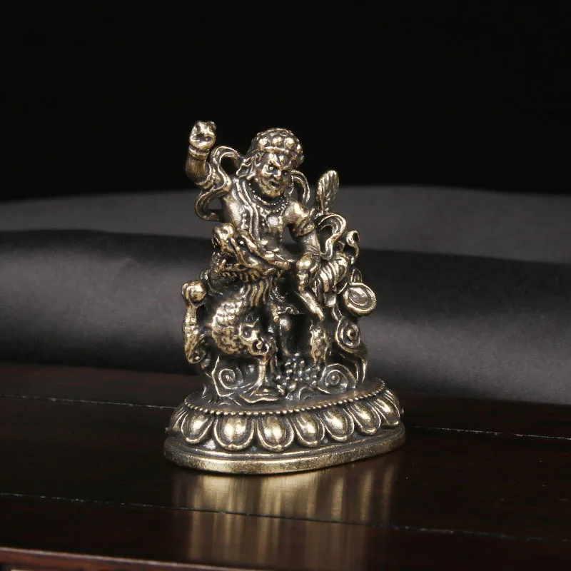 Brass white god of wealth tabletop decoration Five paths of Tibetan Buddhism god of wealth Old bronze ware of Xizang Tantric god