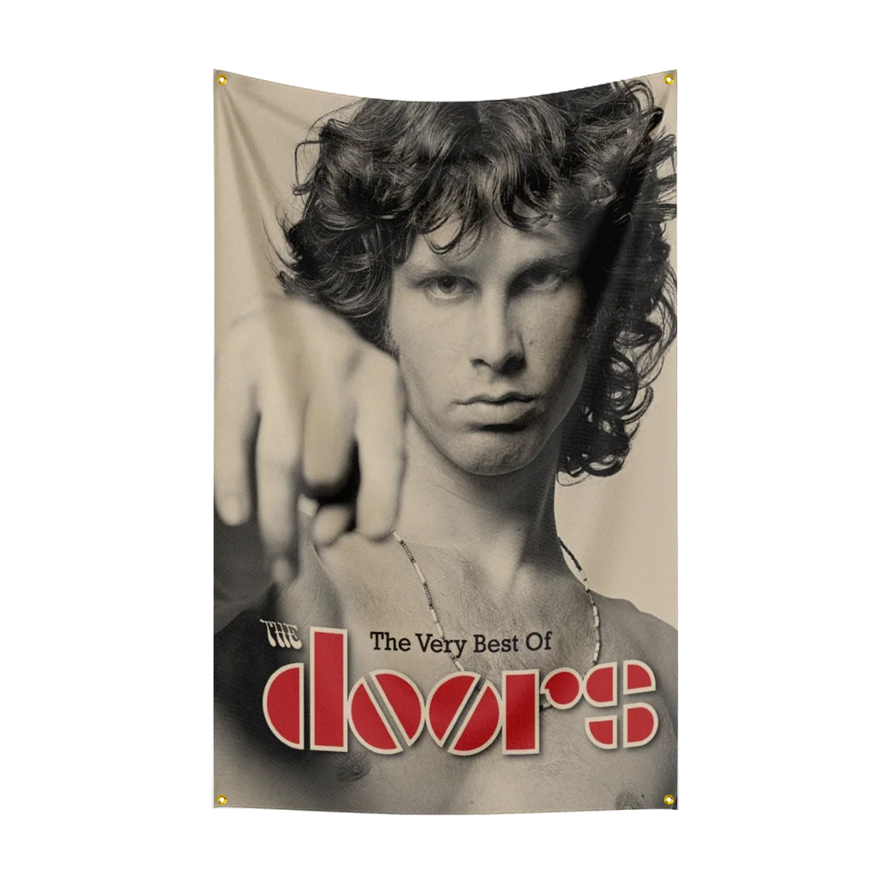 راية طباعة رقمية من البوليستر 3 × 5 أقدام ثقيلة من موسيقى الروك باند-doorss لغرف النوم لوحات فنية لتزيين الجدران من الباب