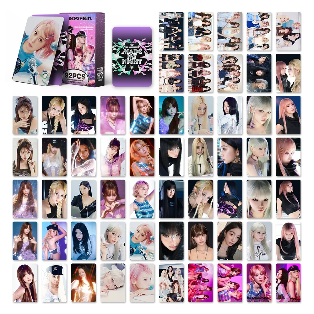 92pcs Lomo Cards Stickers Set PUREF MY Night New album Photocards Fans Peripheral Album Decoration Collection Card Gifts