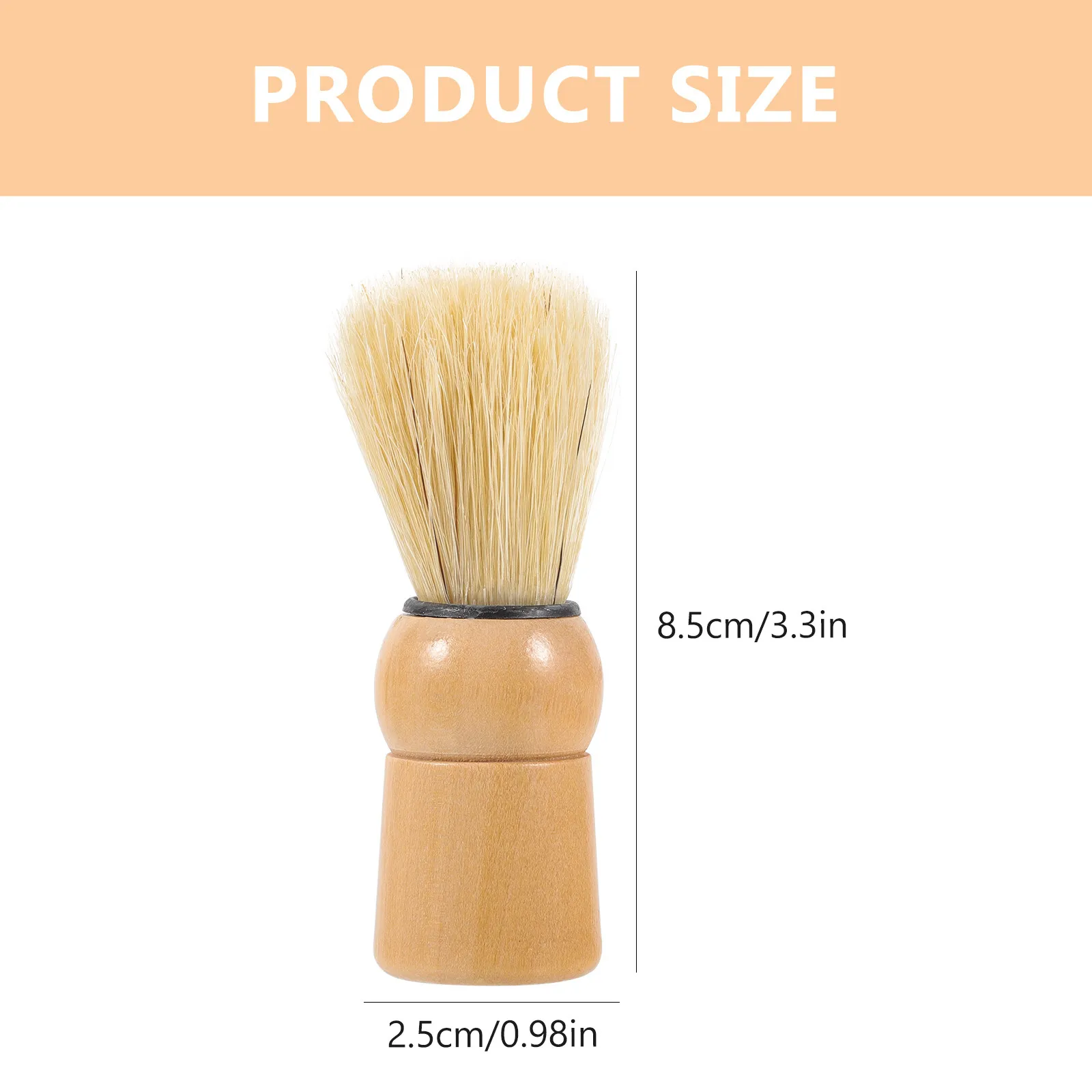 Beard Brush Wooden Handle Soft Bristle Shaving Brush Neck Hair Remover Multi-Function Shave Accessory for Men