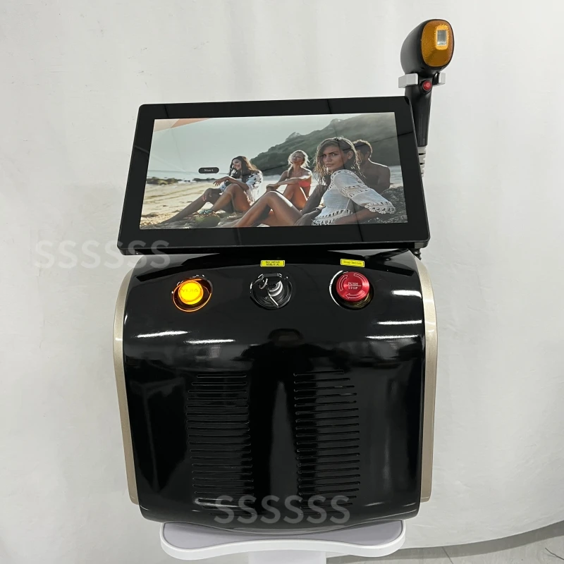 Laserowa maszyna do usuwania włosów diodowy o długości 3 długości fali 755 1064 808nm laserowy aleksandryt do usuwania platyny trwałej bezbolesne włosów