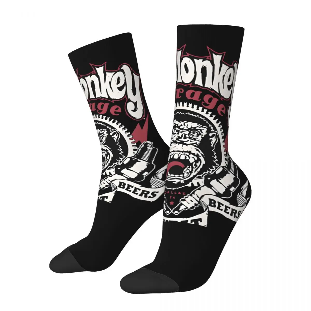 Crazy compression Monkey G Sock for Men Harajuku Gas Monkey Quality Pattern Crew Sock Casual