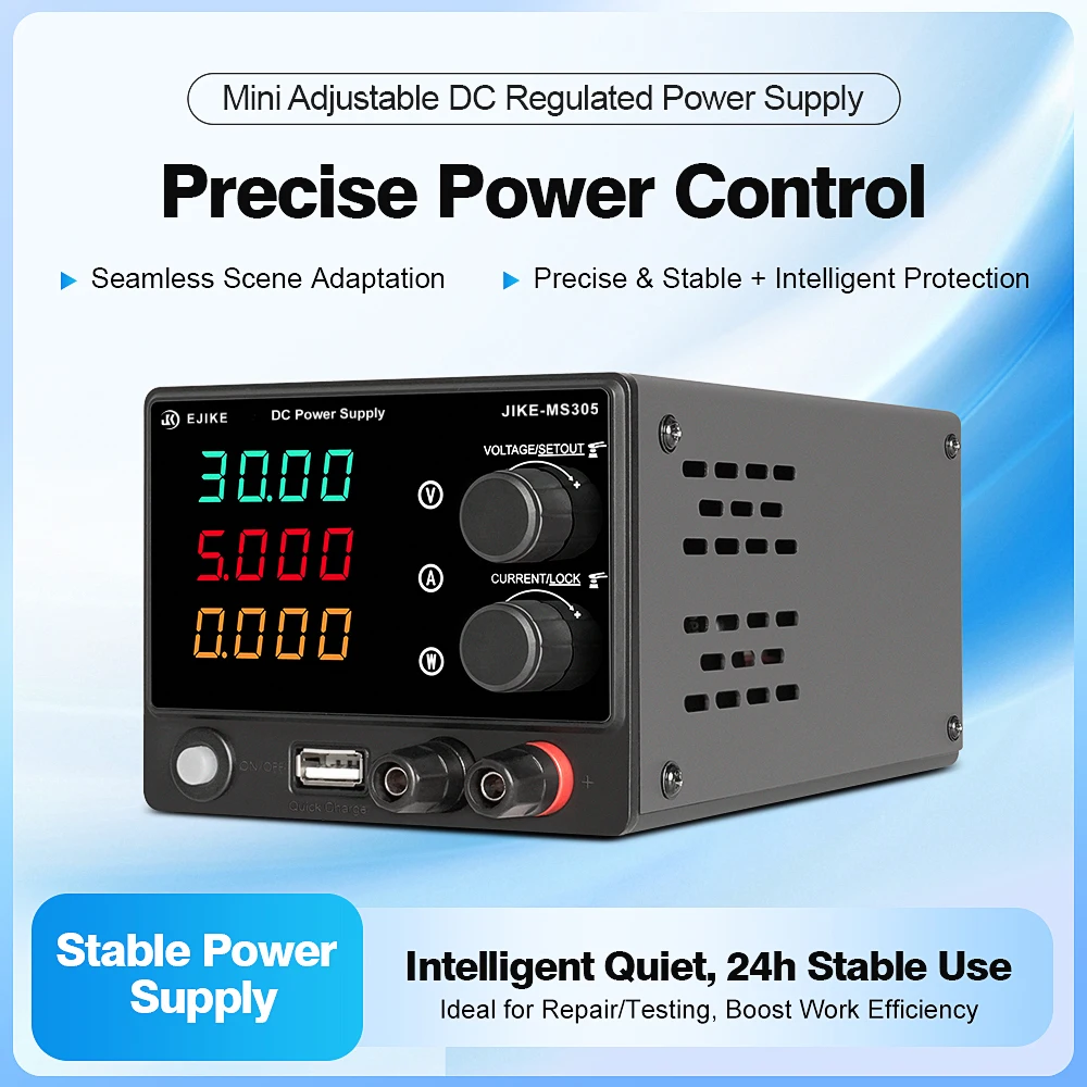 

JIKE Mini Adjustable DC Stabilized Power Supply Intelligent 30V USB Fast Charging Voltage Switch Regulator DC Lab Power Supply