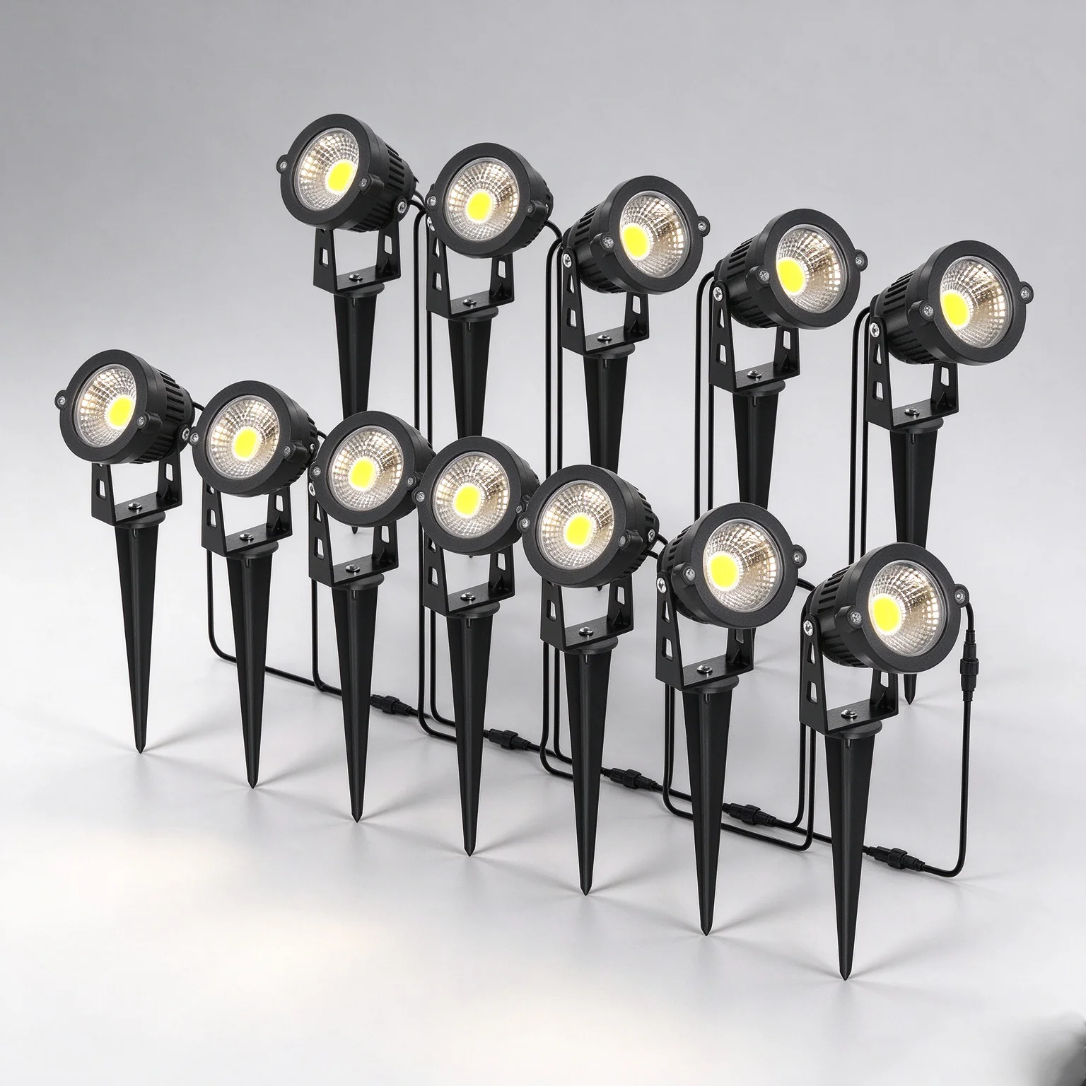 220V 30W 40W 50W Low Voltage LED Lawn Lamp 4/6/10 in 1 Kit IP65 Waterproof with 2M Cable Outdoor Garden Street Landscape Lights