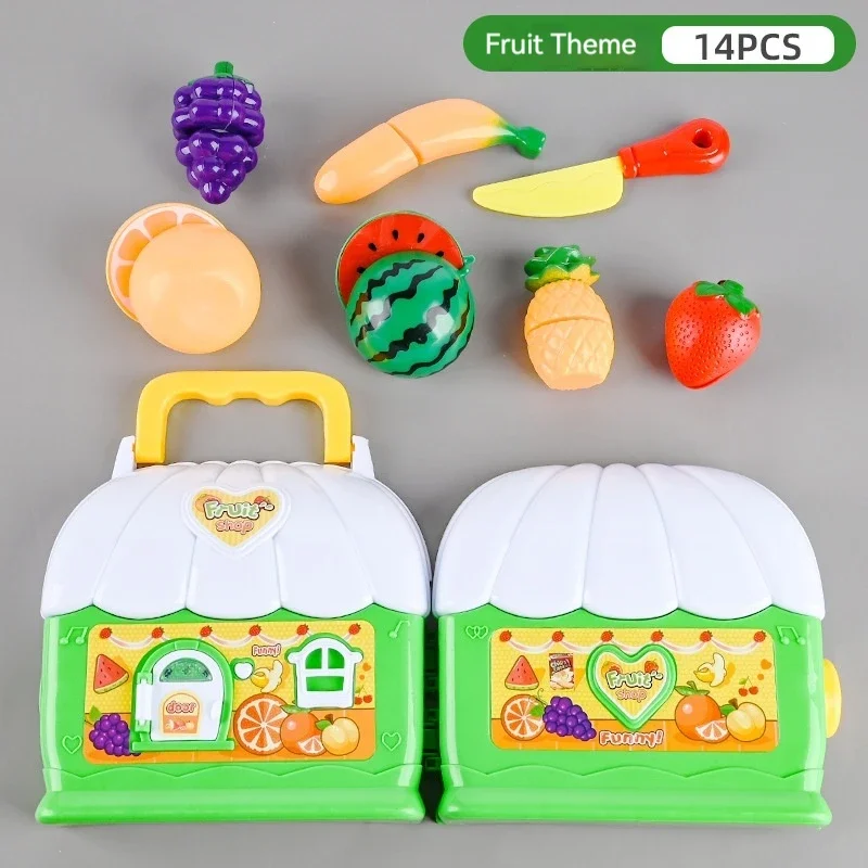 Suitcase Play House Simulation Toy para Crianças, Fruit Maintenance Tool, Boy and Girl Makeup Toy, Natal e presente de aniversário