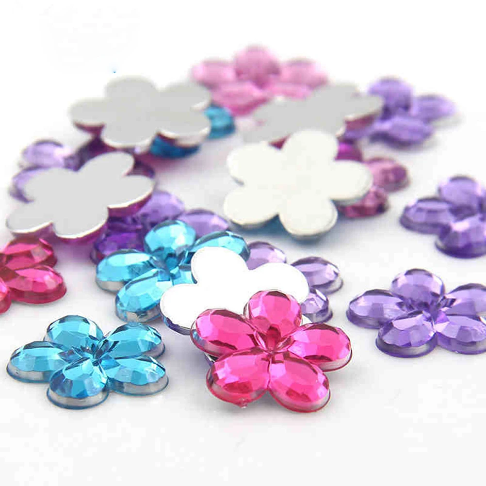 

300pcs Acrylic Flatback Gemstones Mixed Color Rhinestone Embellishments Diy Jewelry Accessories For Crafts Scrapbook Decoration