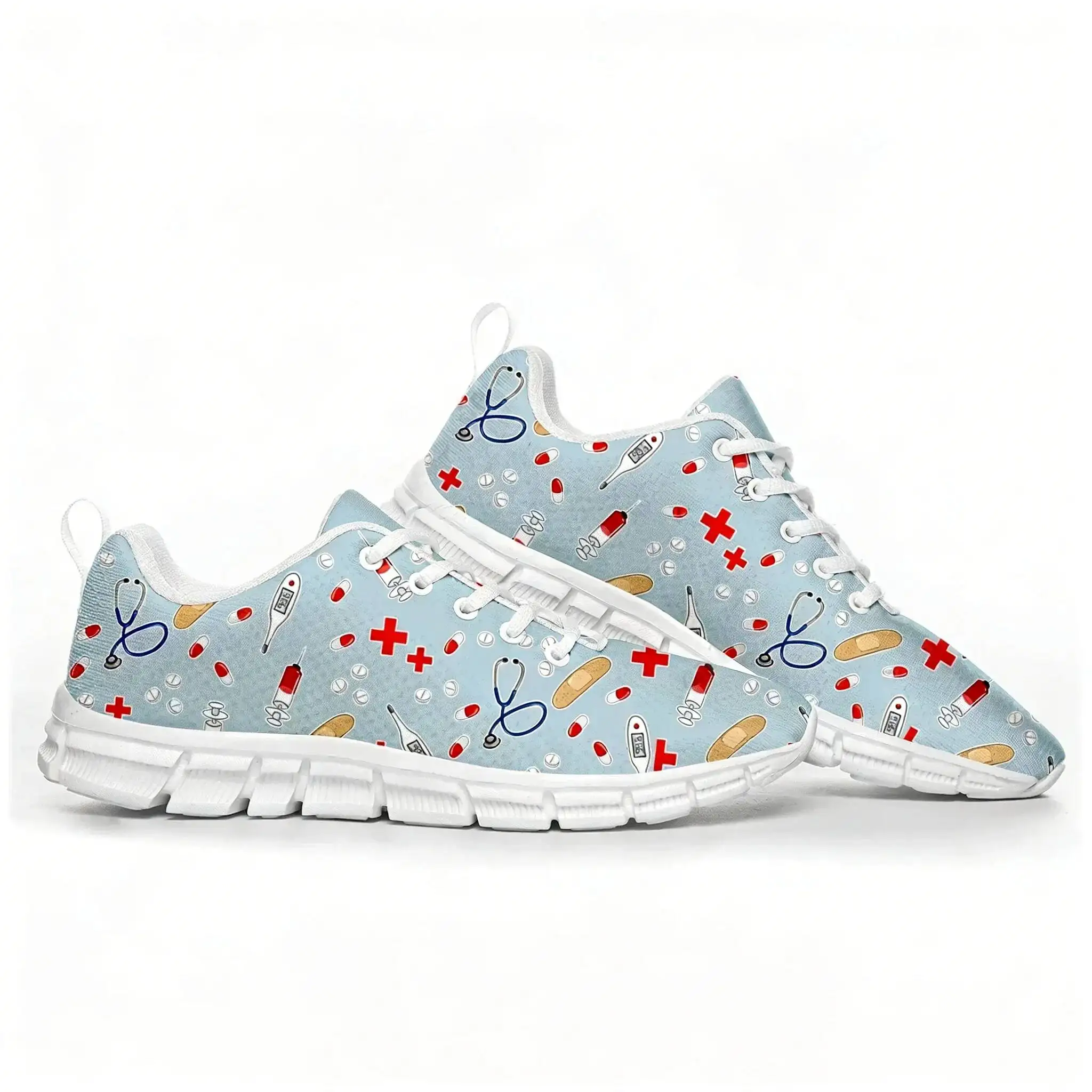 Hospital Nurse Heart Pop Sports Shoes Mens Womens  Sneakers Casual Custom High Quality Couple Shoes White