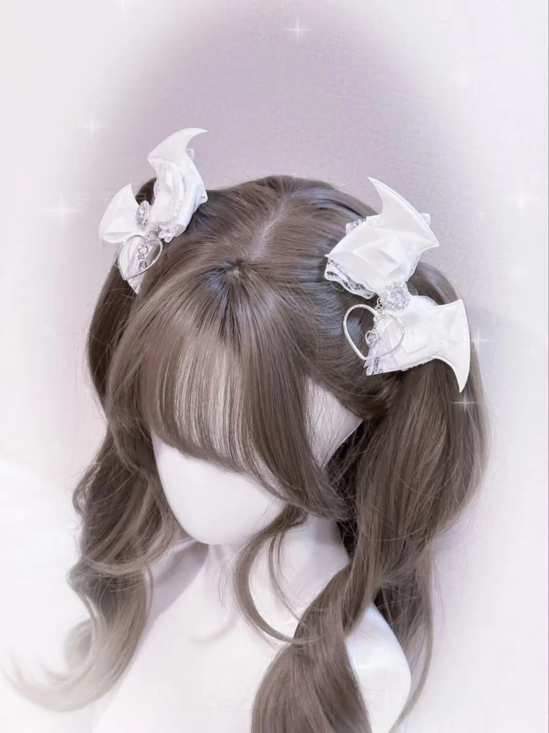 Vrouwen Punk Duivel Vleugel Boog Haar Clip Y2K meisje Harajuku Gothic Subcultuur Zoete Lolita Haar Clips Pins Haarspeld Haarspeldjes