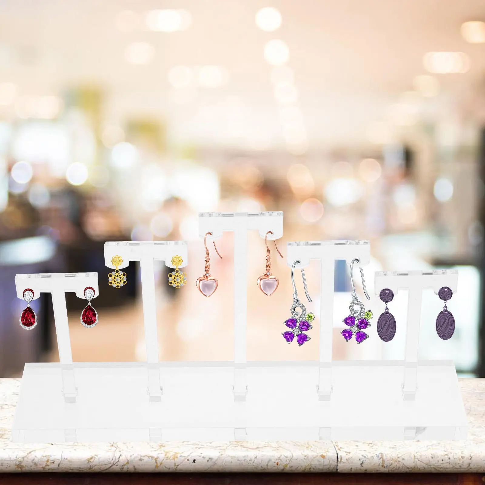 

Многоярусная акриловая подставка для сережек, органайзер для украшений, устойчивая подставка для хранения сережек для розничной торговли и дома