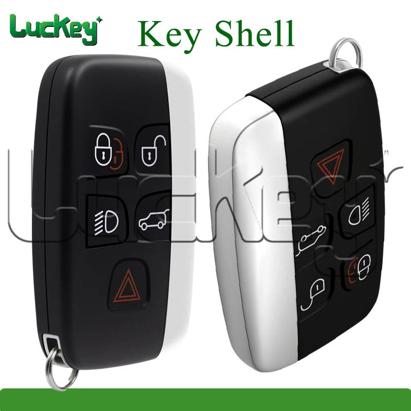Key Shell for Land Rover LR4 Key Fob for Range Rover Sport Evoque 5 Buttons for Jaguar XJ XJL XF No Blade Auto Key Housing Cover