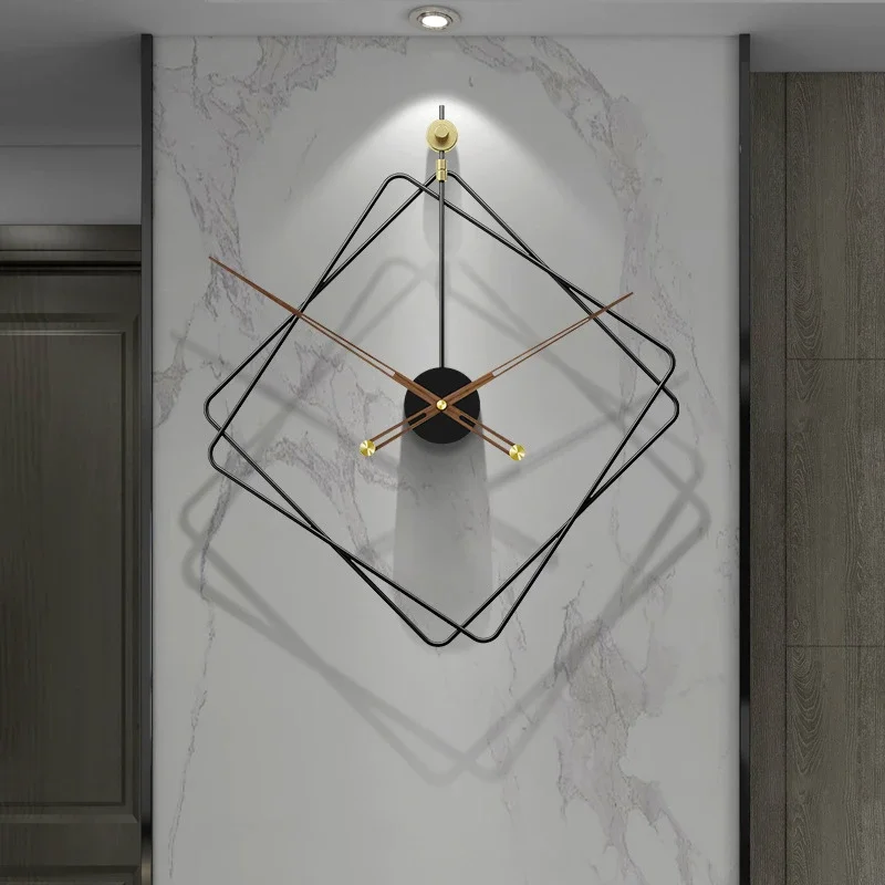 Wall Clocks Room Home Decoration Nordic Large Art Wall Clock Modern Kitchen Living Room Dining Hanging Watch Simple Silent Black