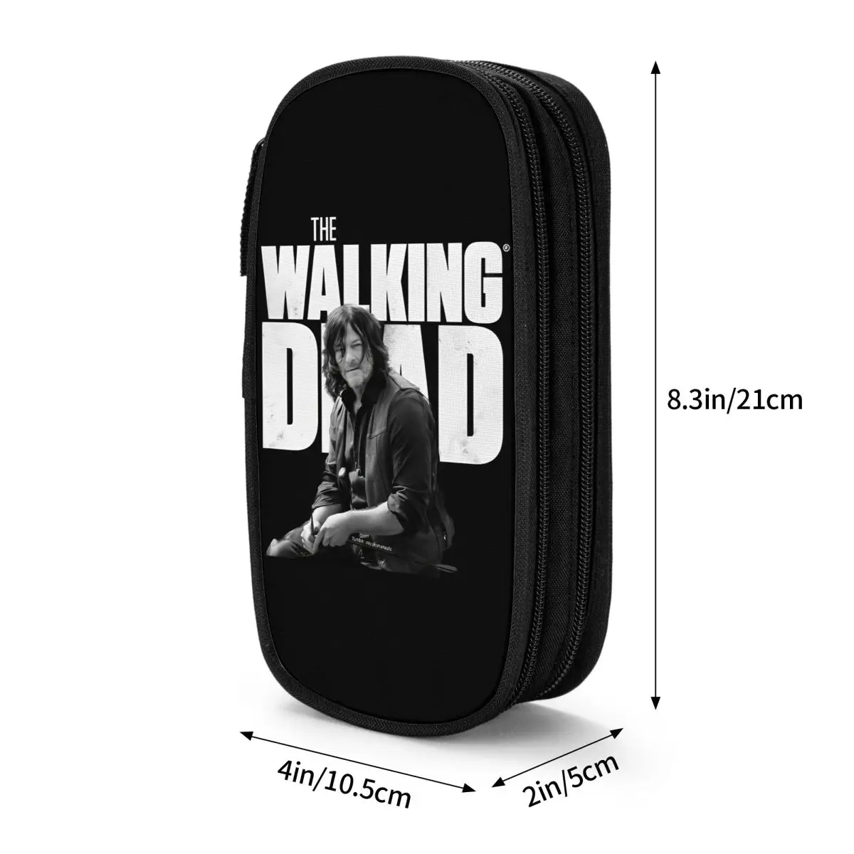 مقلمة The Walking Dead Daryl Dixon صندوق أقلام رصاص صندوق أقلام للطلاب حقيبة تخزين كبيرة للطلاب أدوات مكتبية بسحاب للمدرسة