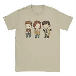 Men's Sam Dean Castiel Supernatural Chibi T Shirt TV Shows 100% Cotton Clothes Round Neck Tee Shirt New Arrival T-Shirt