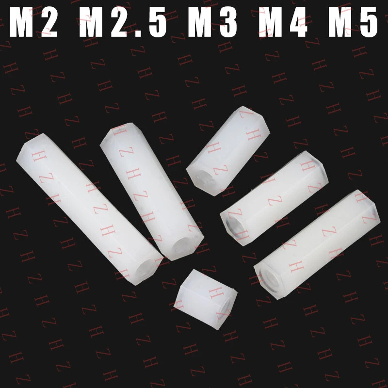 

U+M2 M2.5 M3 M4 M5 White Nylon Plastic Hex Spacer Standoff Pillar Female Screws【Wholesale private message sellers】