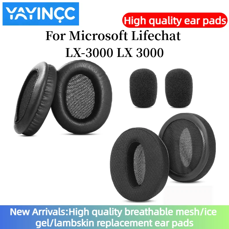 

YAYINCC Soft Foam Protein Leather Headphone Earpads Ear Pads Compatible For Microsoft Lifechat LX-3000 LX 3000 Headset Earmuff