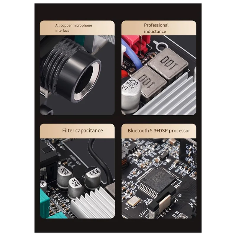Mini Small Power Amplifier Audio Power Amplifier 100Wx2 Fever-Grade Home Stereo Bluetooth Power Amplifier 5.3 Us-Plug-POS
