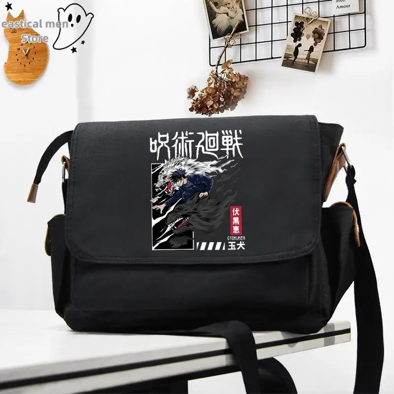 Sac à livres Anime Jujutsu Kaimmense pour hommes et femmes, sac de dessin animé Gojo Satoru, sac de messager JK pour lycéen, sacs initiés Oxford