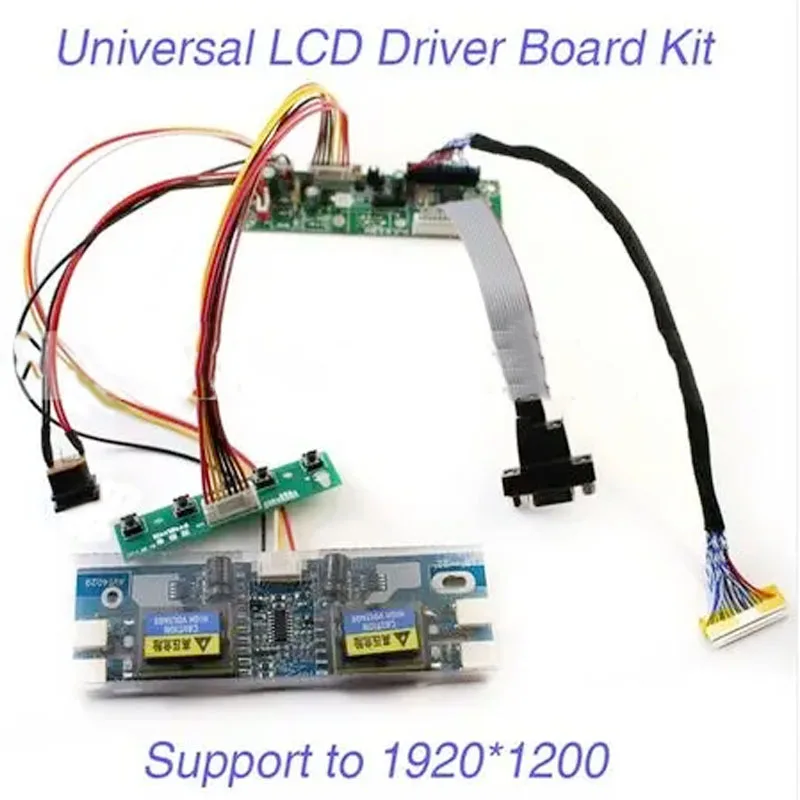 

LCD Monitor Driver Board Kit w/ Keypad VGA Cable 4-C Inverter Built-in 23 Programs Support 10-22'' LVDS Screen new