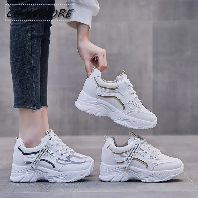 White Sneakers for Women Platform Tennis Female Inner Height Running Sports Shoes Woman Casual Luxury Designer Vulcanized Shoes