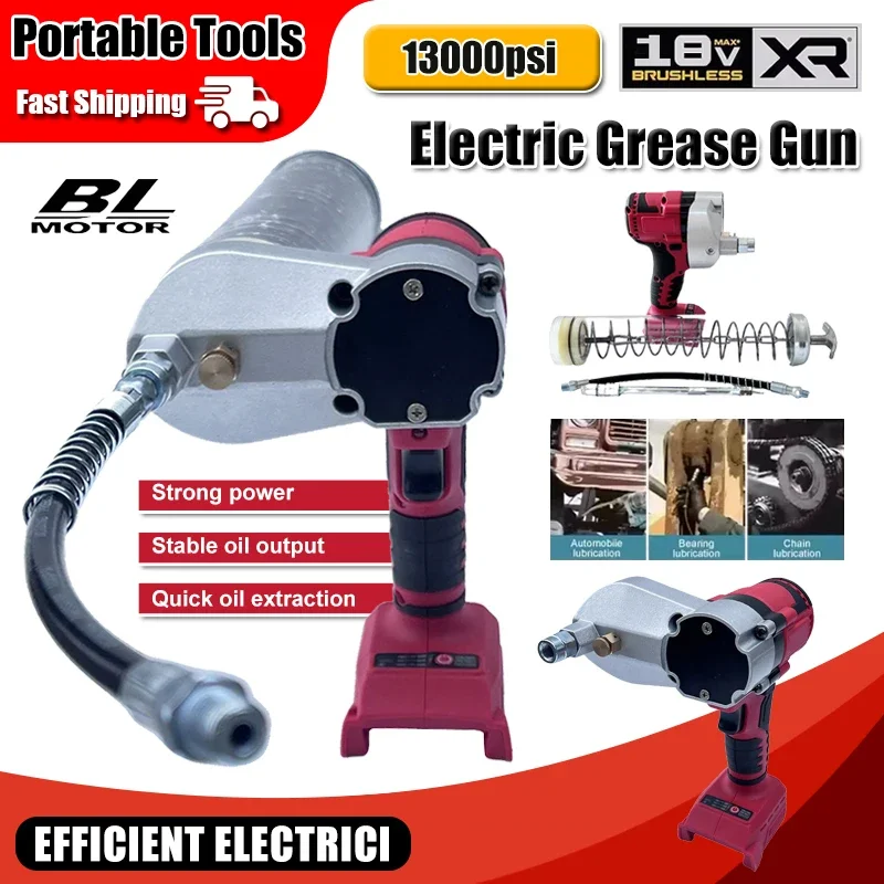 

Brushless Electric Grease Gun Wireless Fully Auto High-Pressure Excavator Specific for Milwaukee 18V Battery Pin