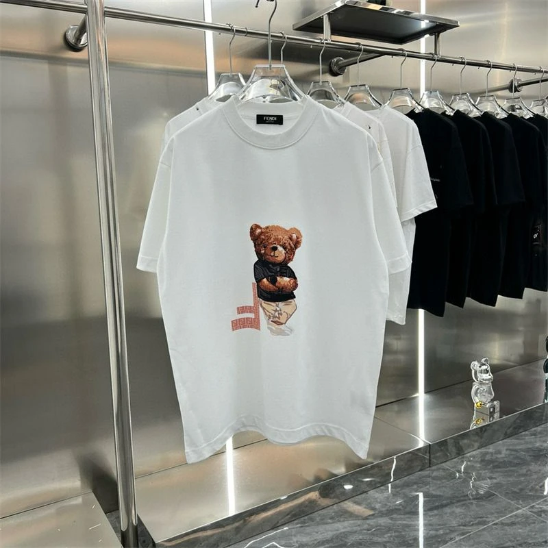 

Летняя новая роскошная брендовая футболка Y2K, простой стиль, повседневная деловая футболка с принтом из чистого хлопка для мужчин и женщин