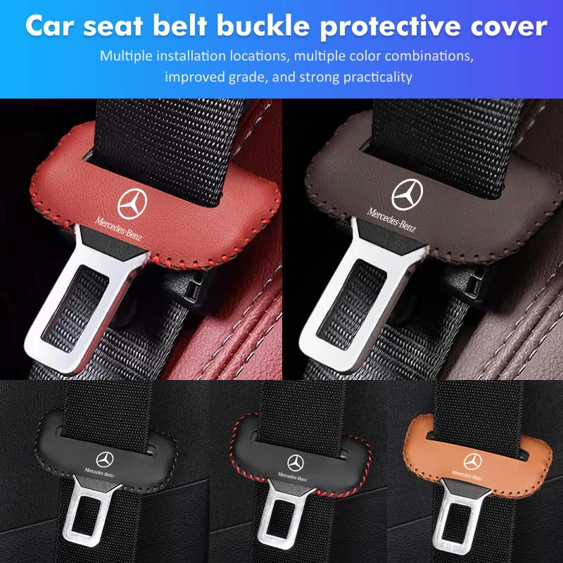 Hebilla para cinturón de seguridad de asiento de coche, cubierta protectora antiarañazos, Clip para Mercedes Benz W202 W212 W126 W140 W168 W177 CLS GLE GLC GLS