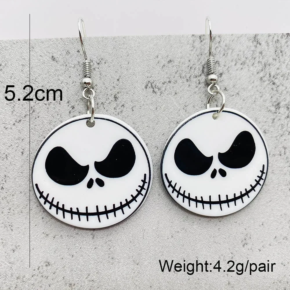 Halloween Horror Movie Acrylic Drop Earrings for Women All Saints\' Day Skeleton Ghost Acrylic Ear Pendants Party Jewelry Gifts