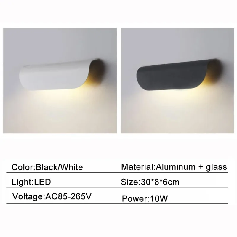 Modern Aluminum LED Wall Light Indoor Wall Lamp IP65 Waterproof Outdoor Garden Patio Entrance Door Decorative Lighting Wall Lamp