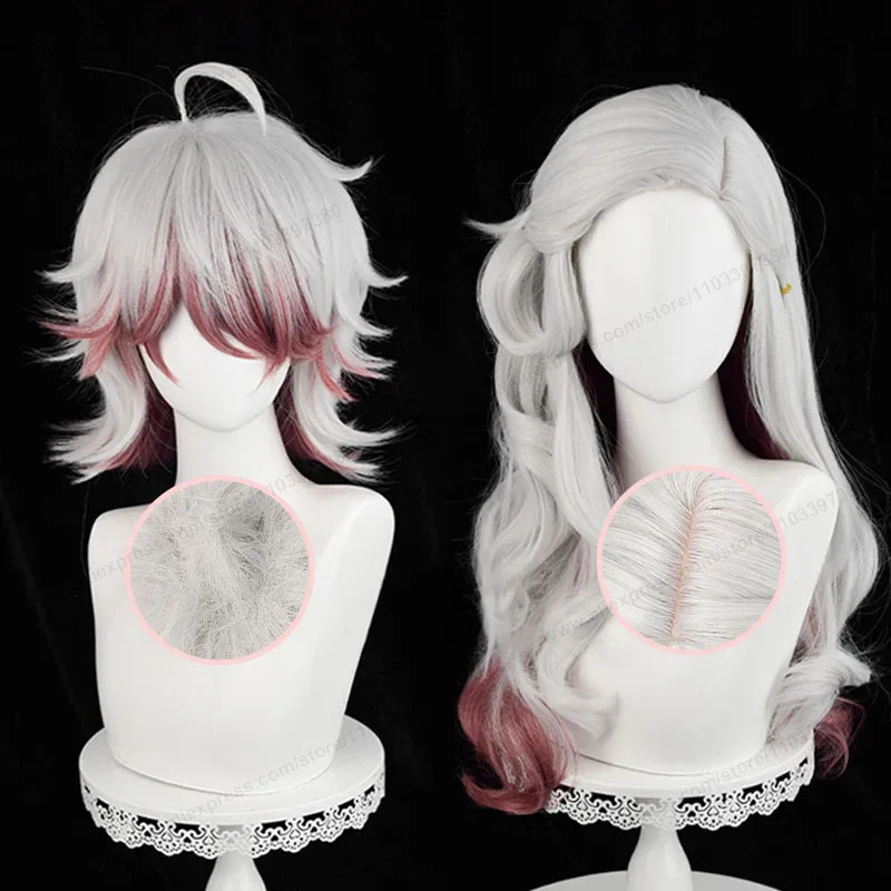 25COSDoomsday Rescuer Ada Mesmer Cosplay Perücke Rare Case Patient Cosplay Silber Weiß Braun Rot Hitzebeständiges Kunsthaar