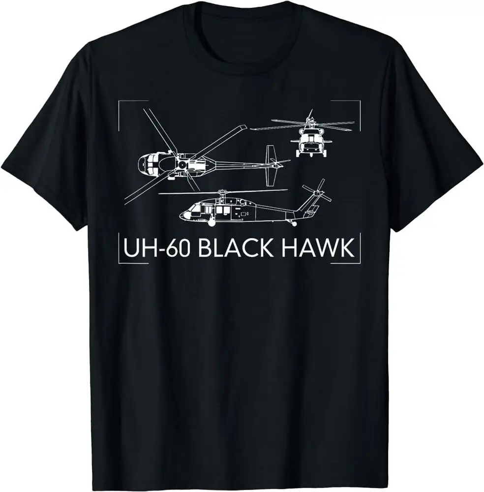 UH-60 Black Hawk Military Helicopter T-shirt Art Unisex For Man Woman Short Summer Tees Casual Cotton