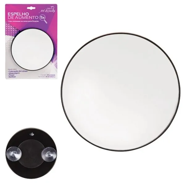 Mirror with suction cup-14 cm-Beard and Makeup