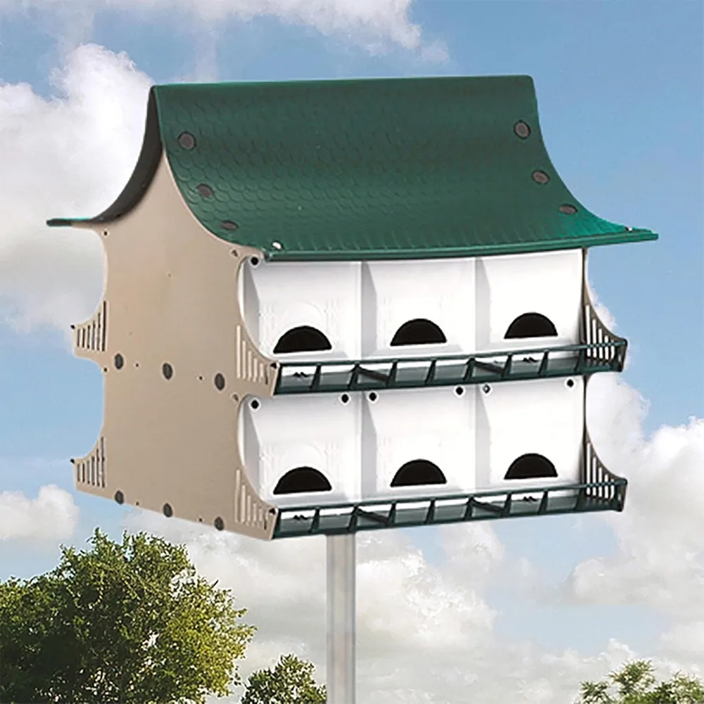 -For Purple Martin House 12 Room Outdoor Bird Hotel for Garden Attracting Martins Plant Shelves^