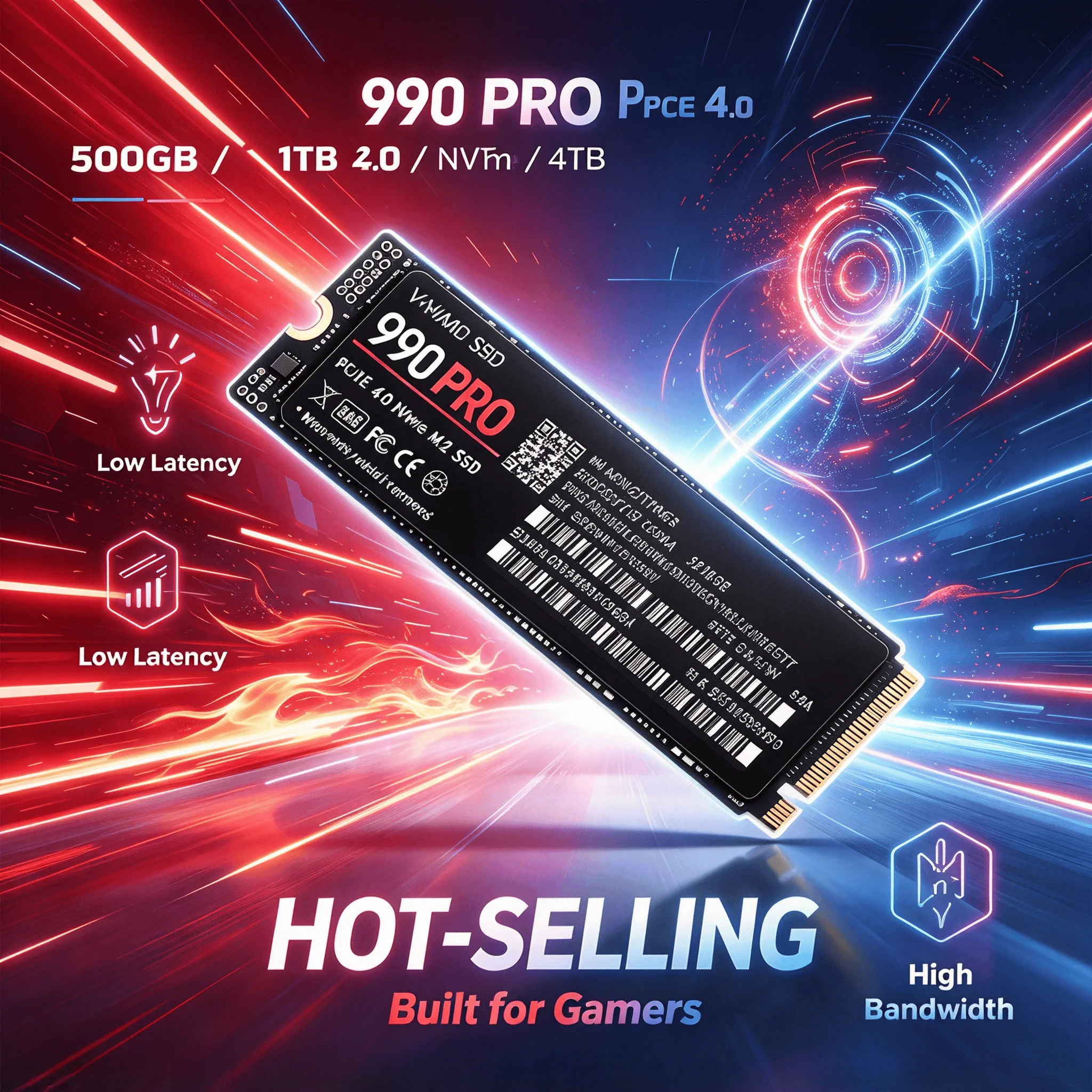 M.2 Nvme 4Tb Pcie 4.0 Ssd - Gaming Drive 990 PRO M.2 NVMe