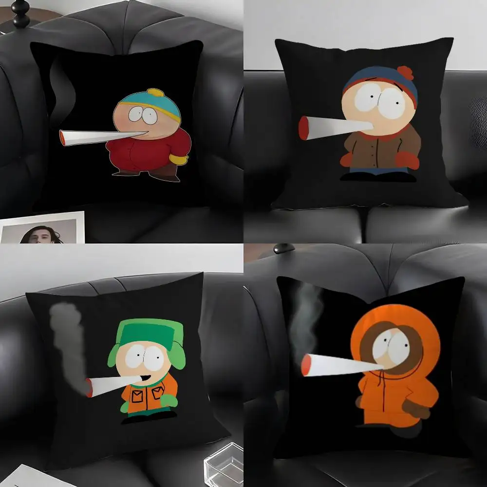 Hot Funny Anime S_Souths P_Park Pillow Case Home Dorm Chair Back Short Plush Double-sided Printing Office Nap Time Cushion Cover