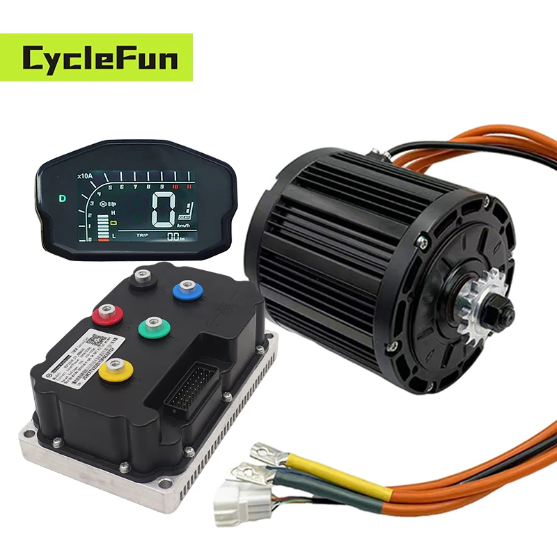 

QS138 3000 Вт 70H Пик 9000 Вт 72 В 3800 об/мин PMSM Средний приводной двигатель типа Холла с Fardriver ND72360 DKD Дисплей для электрического мотоцикла