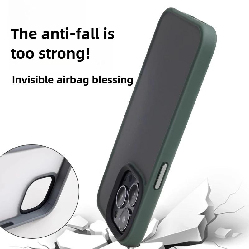 حافظة لهاتف آيفون 16 برو ماكس 15 بلس 14 13 12 غطاء خلفي بسيط للحماية الكاملة من السيليكون #6