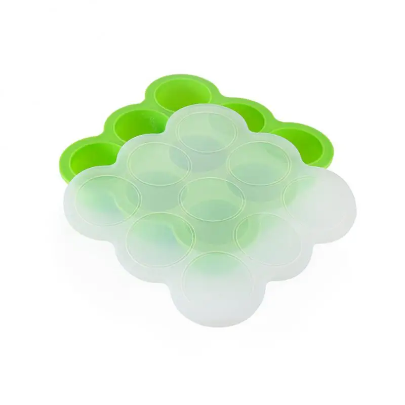 Holes Reusable Silicone Baby Food Freezer Tray Crisper Egg Bite Mold BPA Free Storage Baby Food Storage Containers With Lid