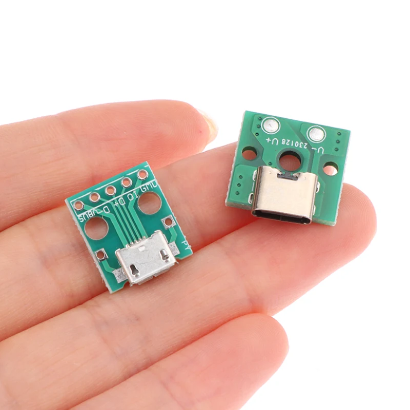10Pcs Micro USB Jack Android Type-C Female Connector Jack Charging Port USB Socket PH2.0 Screw Fixing Plate