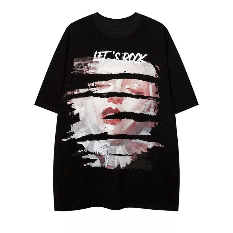 

American Casual Trendy Brand Trendy Cotton T-shirt Men and Women Oversize European and American High Street Sweet Cool Top