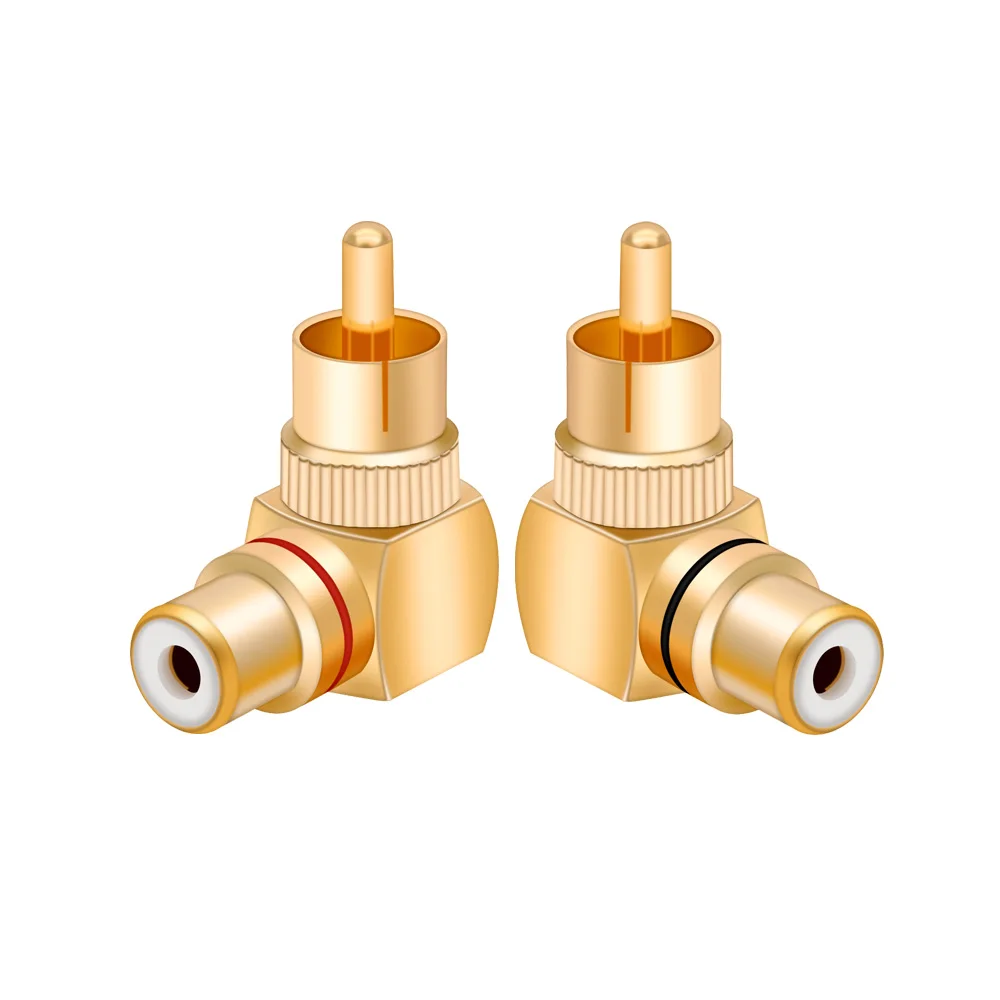 4pcs RCA Male to Female Connector Stereo Gold-Plated Plug Wire Conector for Home Theater HD TV Amplifiers Audio Speakers AMP