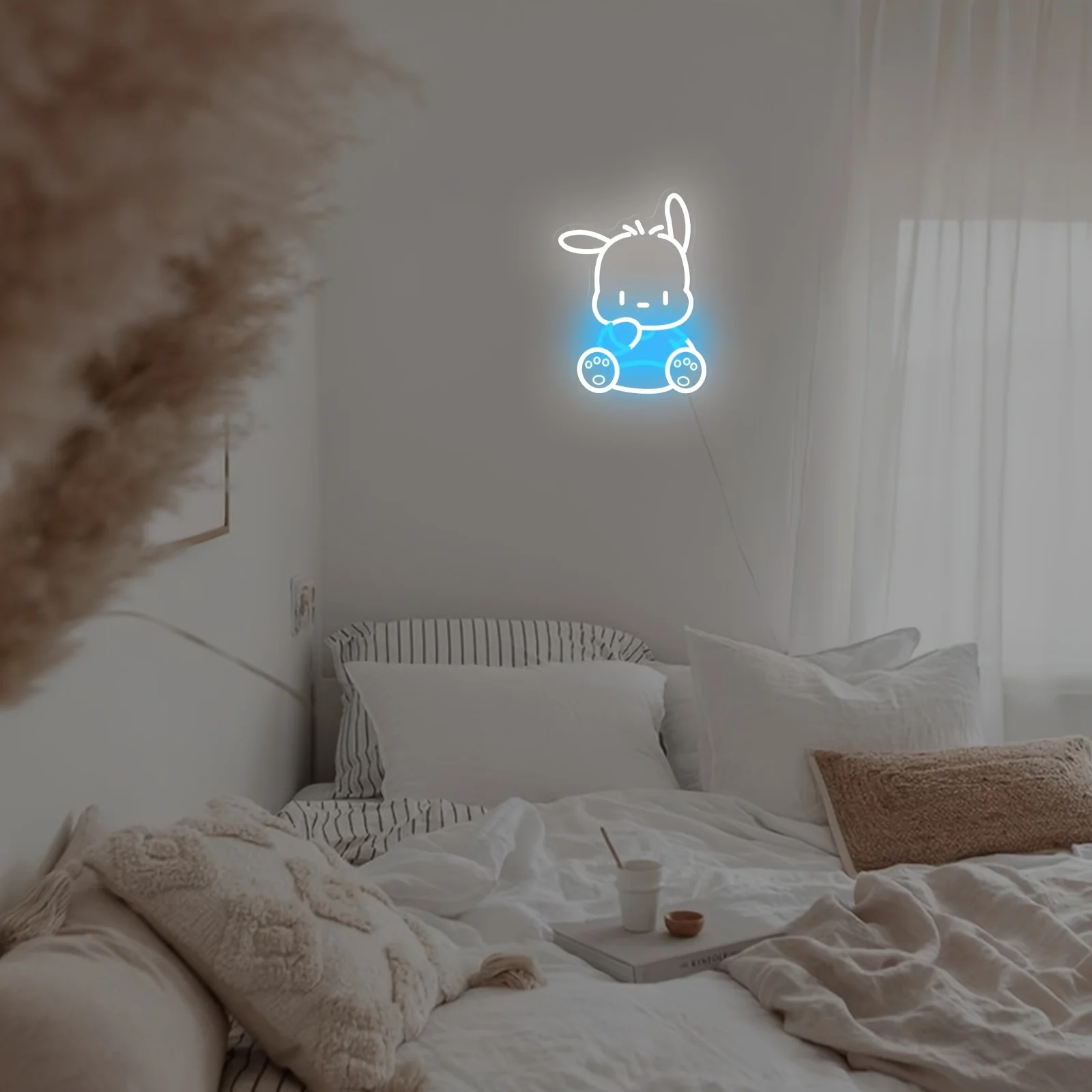Pochacco ป้ายนีออนน่ารัก LED หรี่แสงได้ Night Light สําหรับห้องนอนเกม Room Wall Decor USB Power วัยรุ่นของขวัญวันเกิดเพื่อน