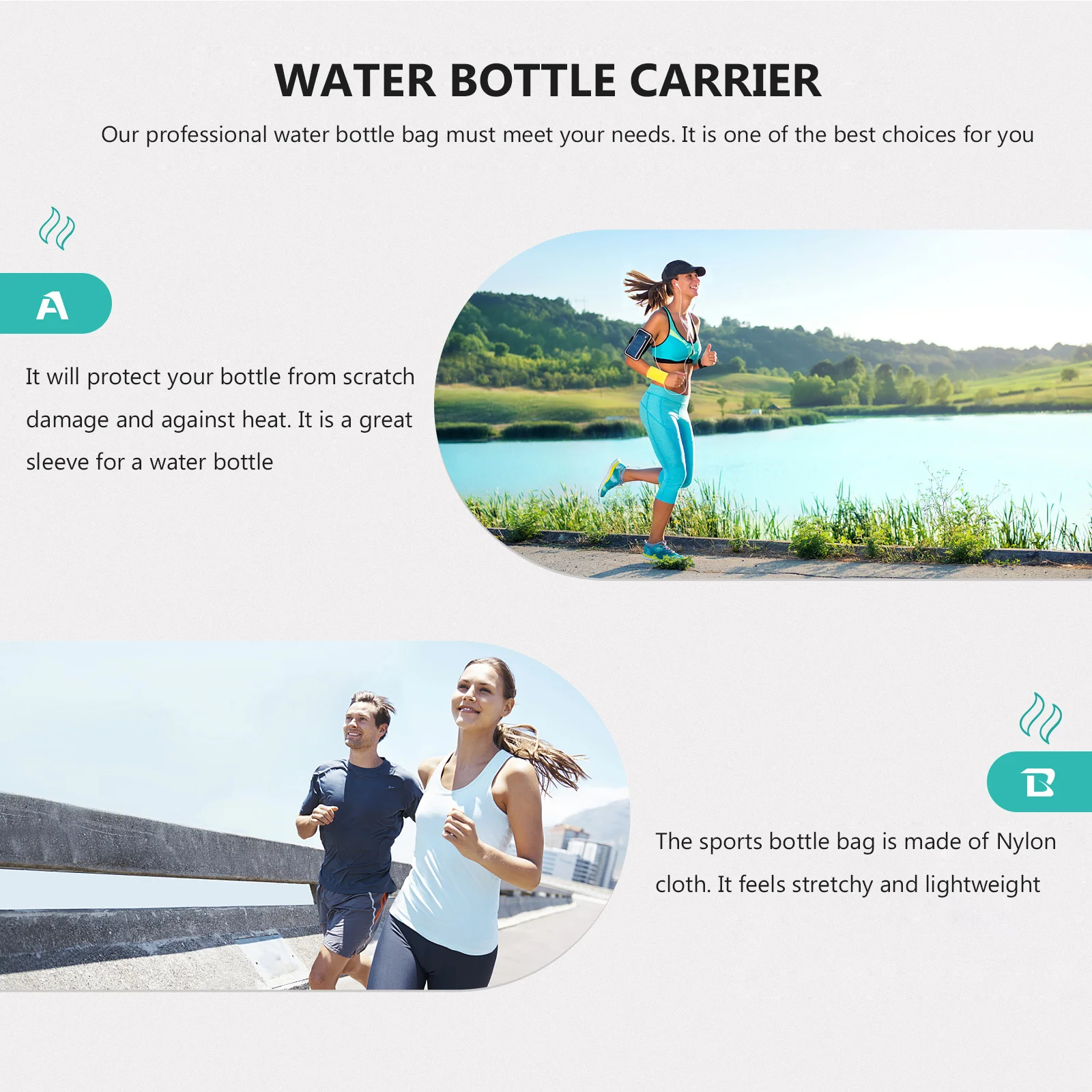 

1Pcs Nylon Water Bottle Carrier Bag Outdoor Storage Pouch Lightweight Durable for Hiking Camping Trekking Mountaineering